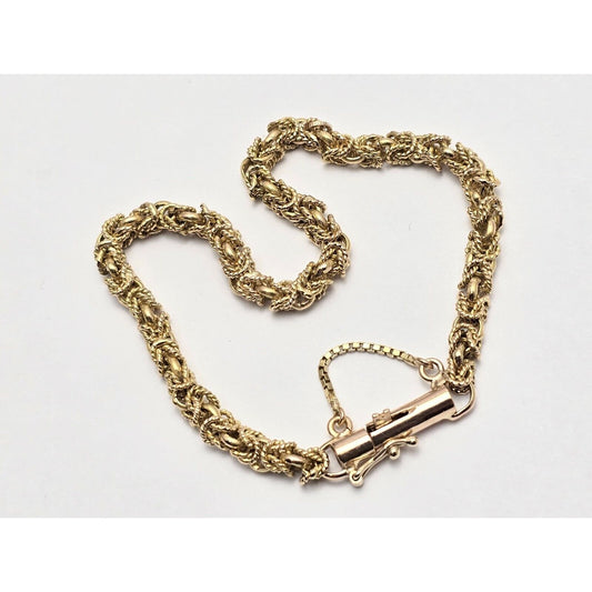18K Yellow Gold Byzantine Link Chain Bracelet