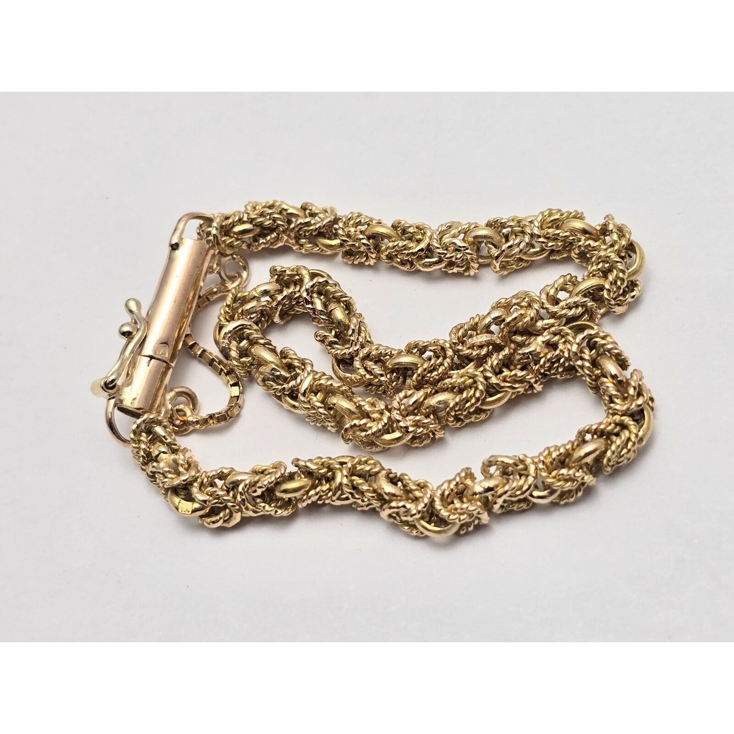 18K Yellow Gold Byzantine Link Chain Bracelet