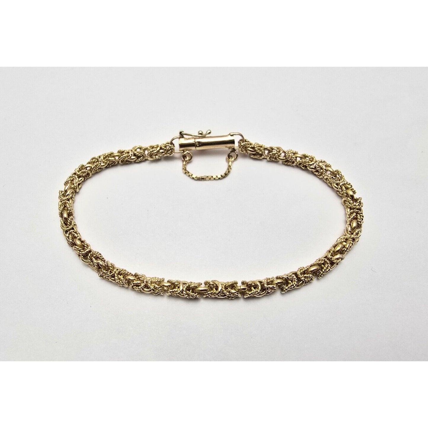 18K Yellow Gold Byzantine Link Chain Bracelet
