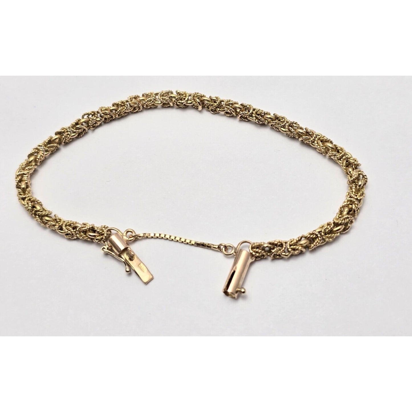 18K Yellow Gold Byzantine Link Chain Bracelet