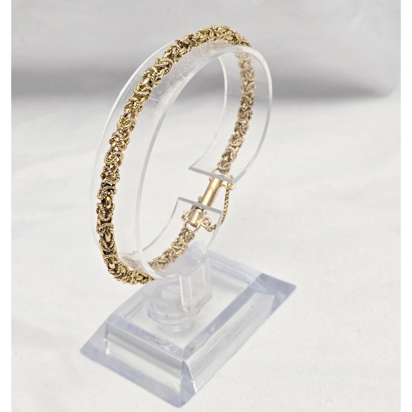 18K Yellow Gold Byzantine Link Chain Bracelet