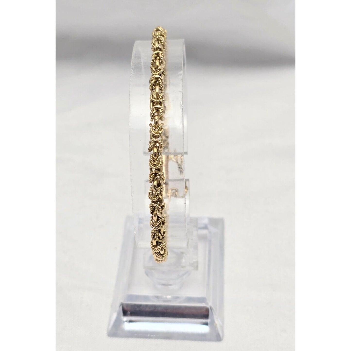 18K Yellow Gold Byzantine Link Chain Bracelet