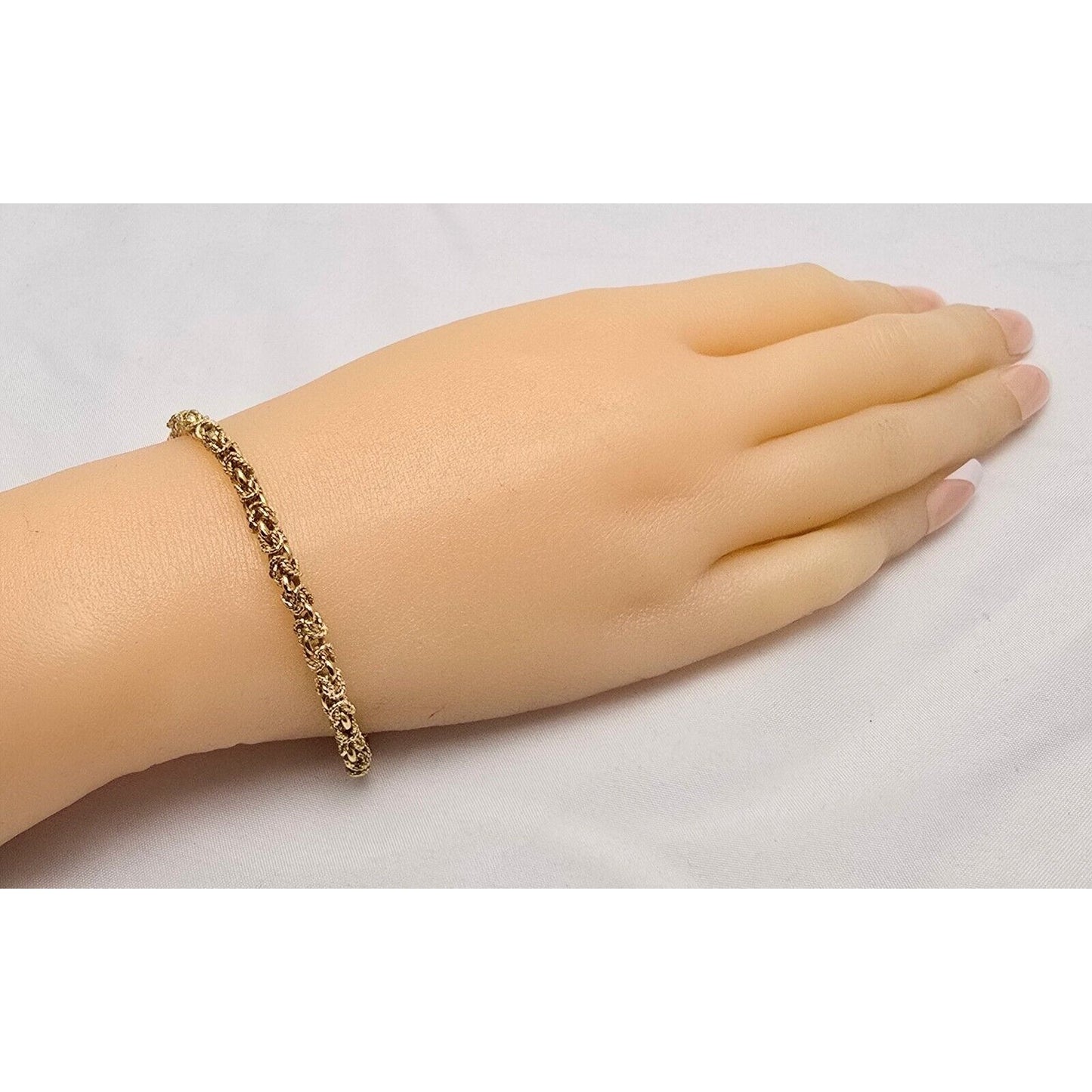 18K Yellow Gold Byzantine Link Chain Bracelet