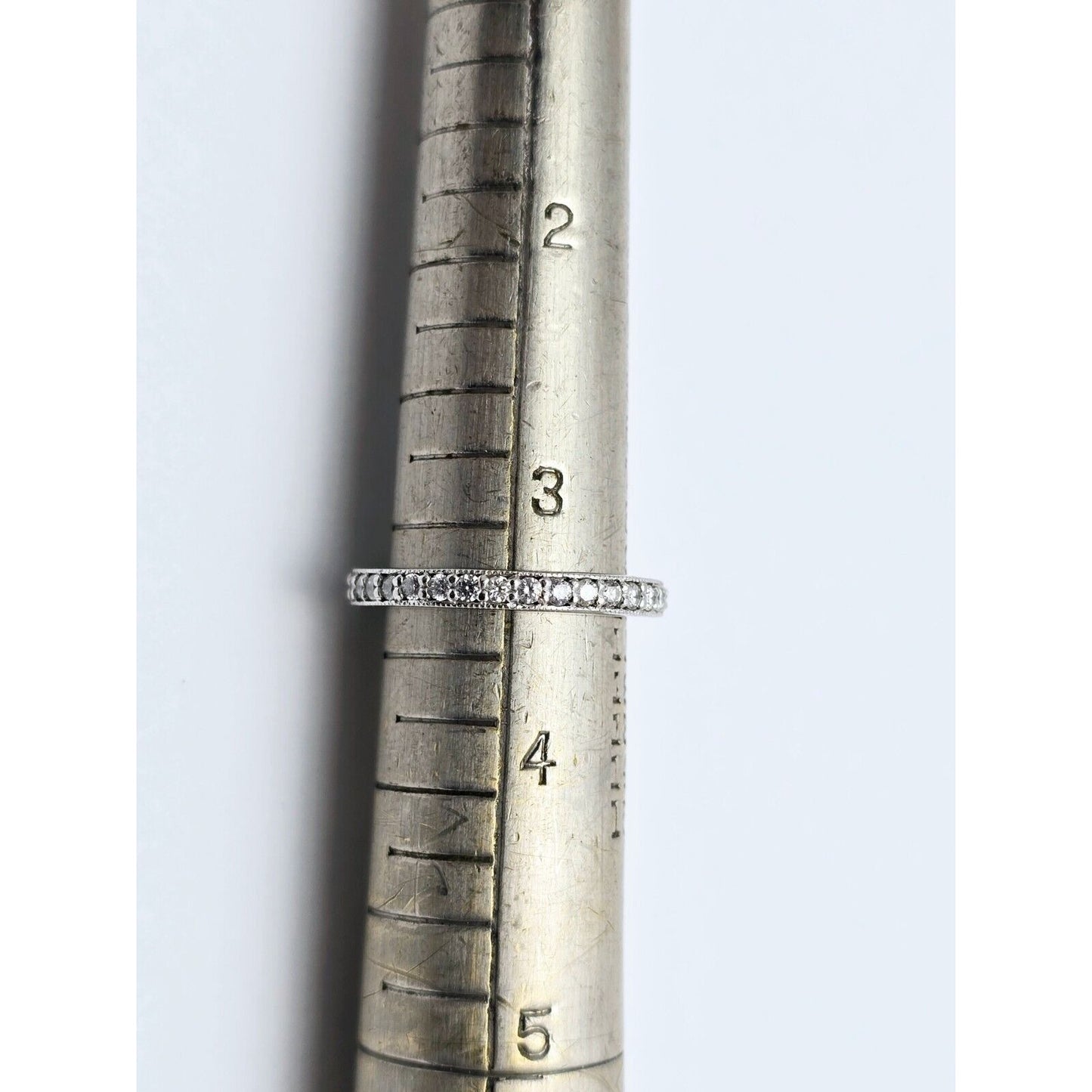 14K White Gold Ladies Diamond Eternity Wedding Band Ring