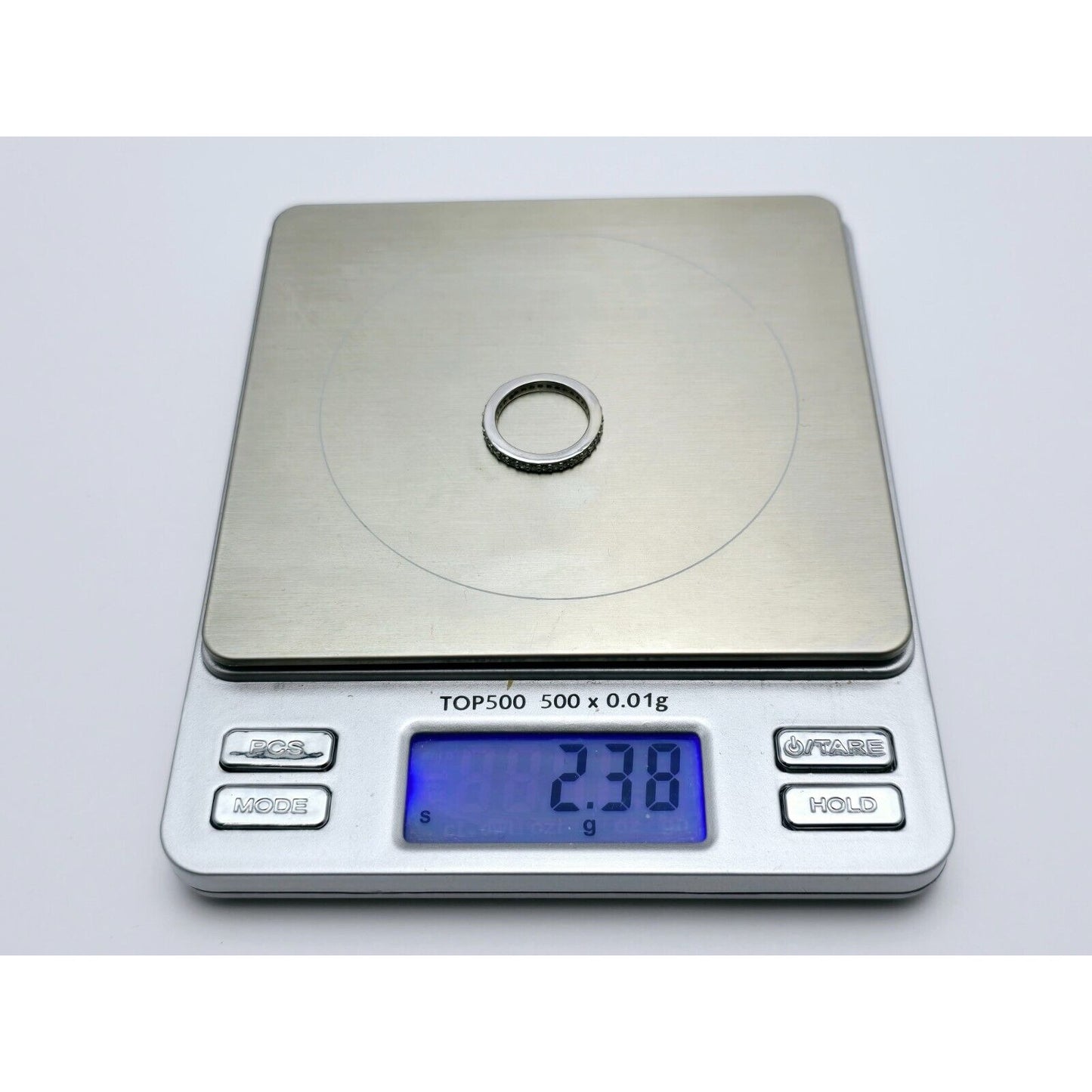 14K White Gold Ladies Diamond Eternity Wedding Band Ring