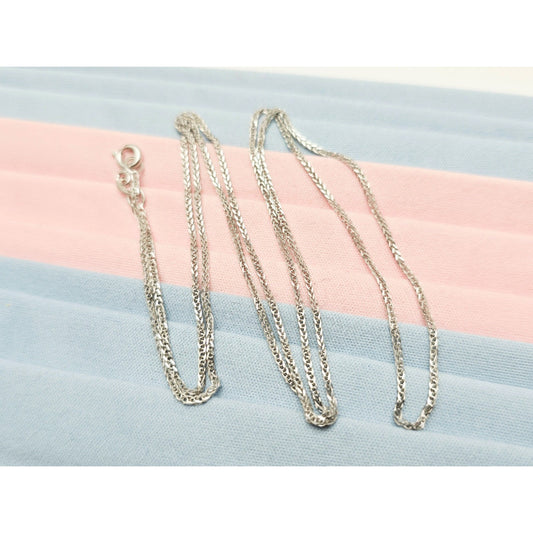 14K White Gold Franco Link Chain Necklace