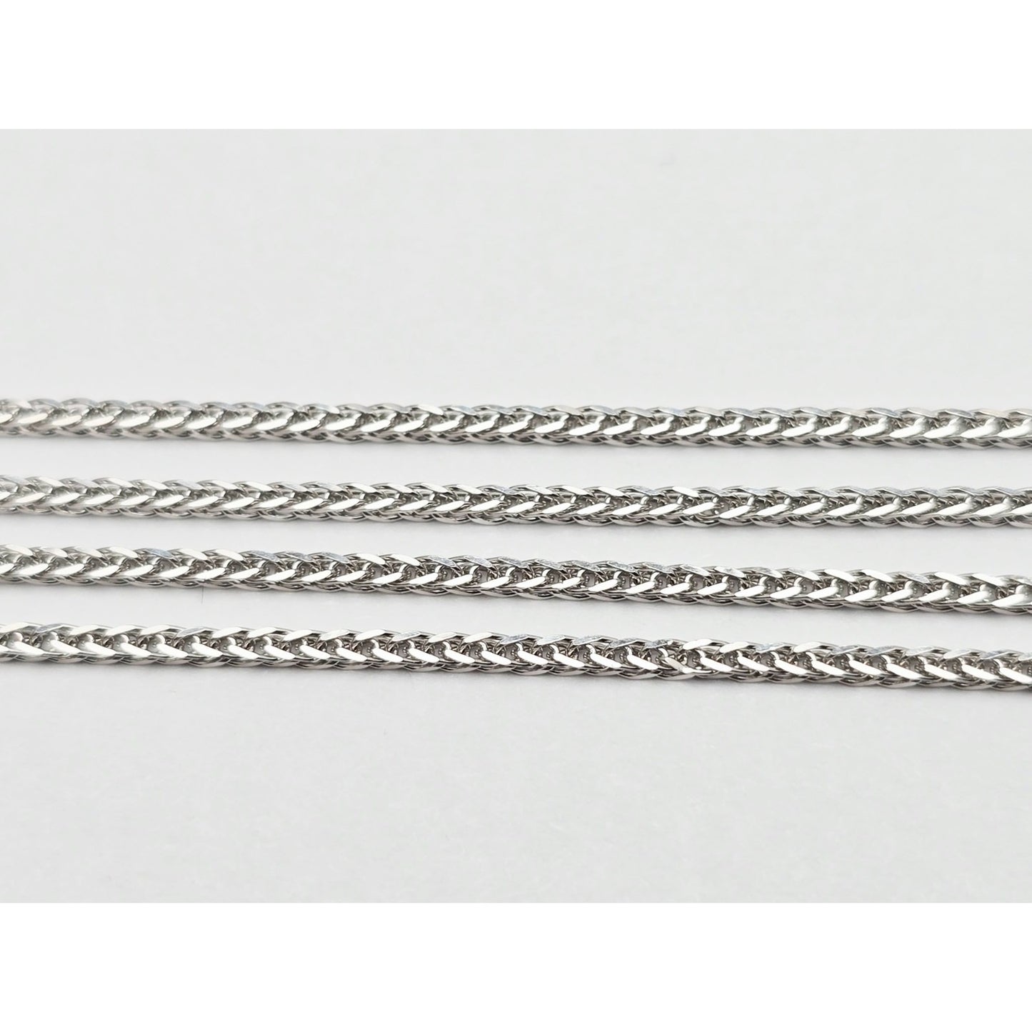 14K White Gold Franco Link Chain Necklace