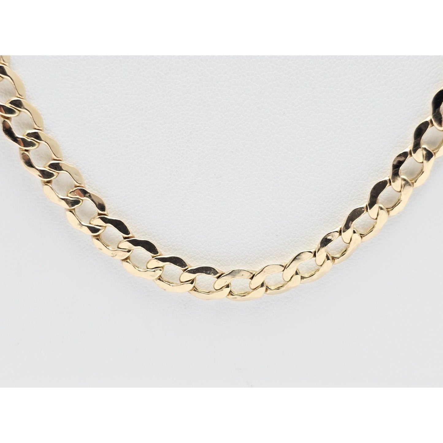 14K Yellow Gold Cuban Curb Link Chain Necklace