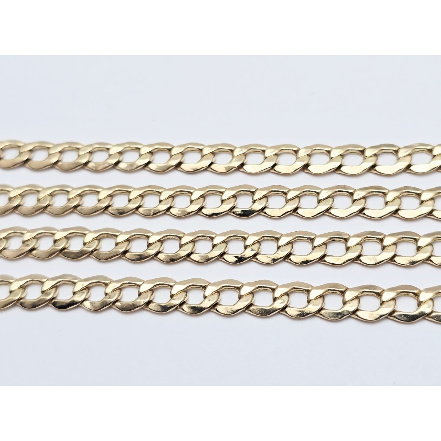 14K Yellow Gold Cuban Curb Link Chain Necklace