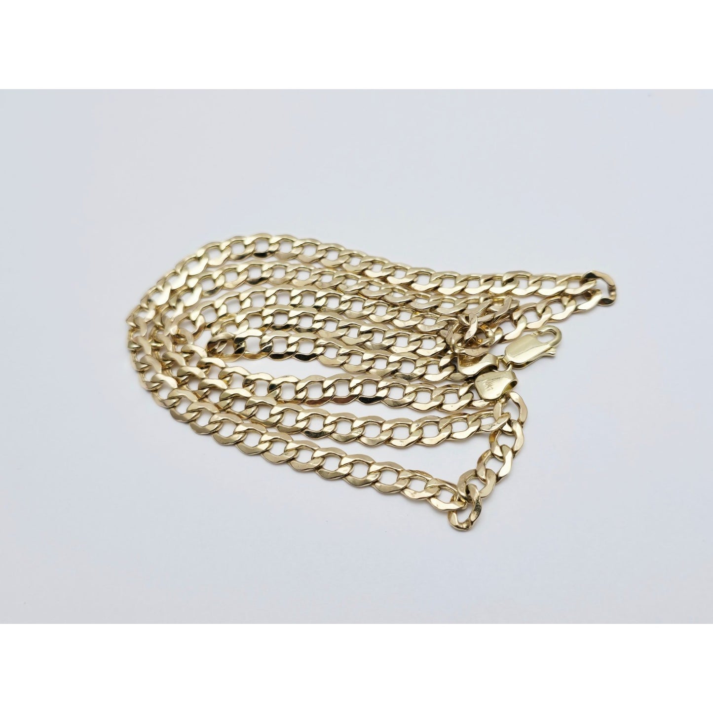 14K Yellow Gold Cuban Curb Link Chain Necklace