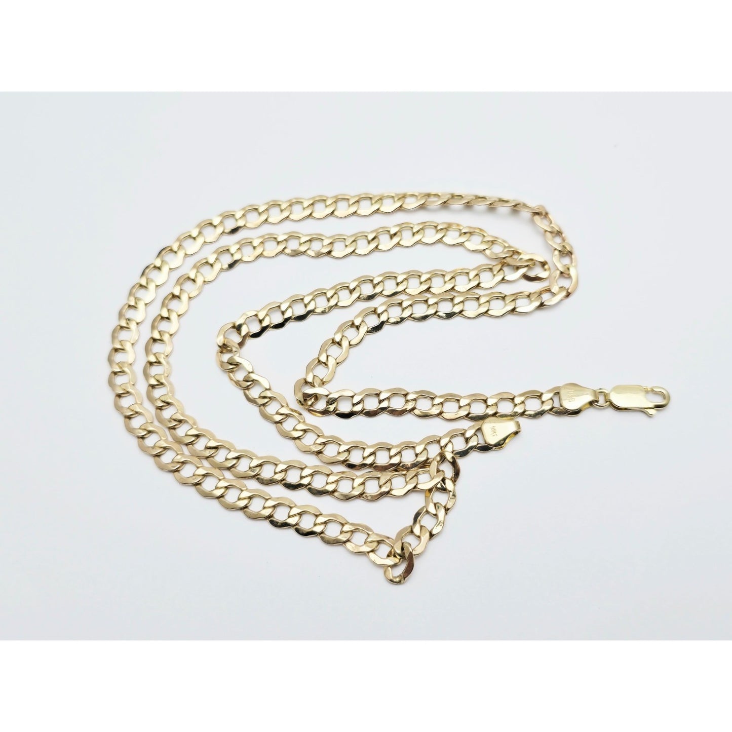 14K Yellow Gold Cuban Curb Link Chain Necklace