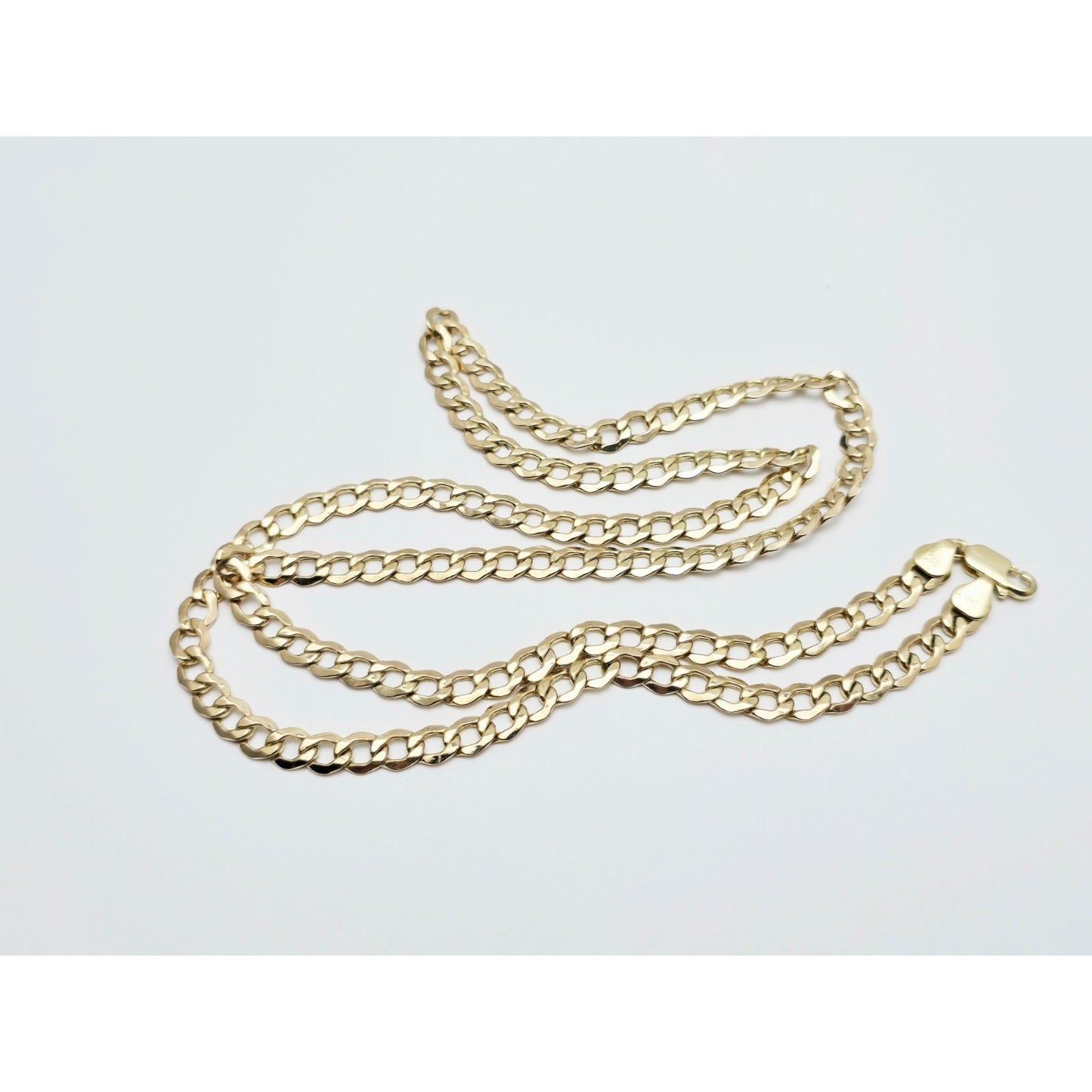 14K Yellow Gold Cuban Curb Link Chain Necklace