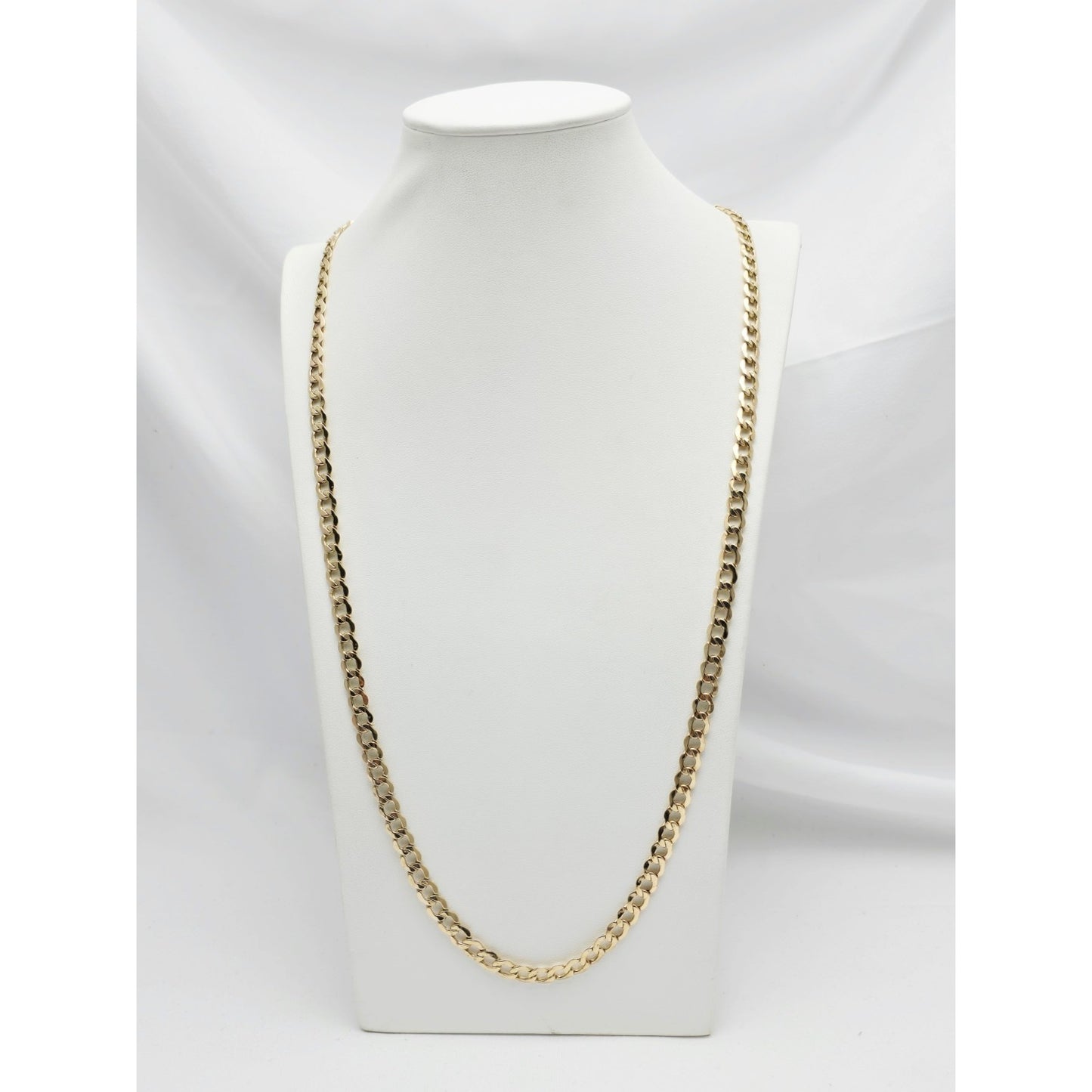 14K Yellow Gold Cuban Curb Link Chain Necklace