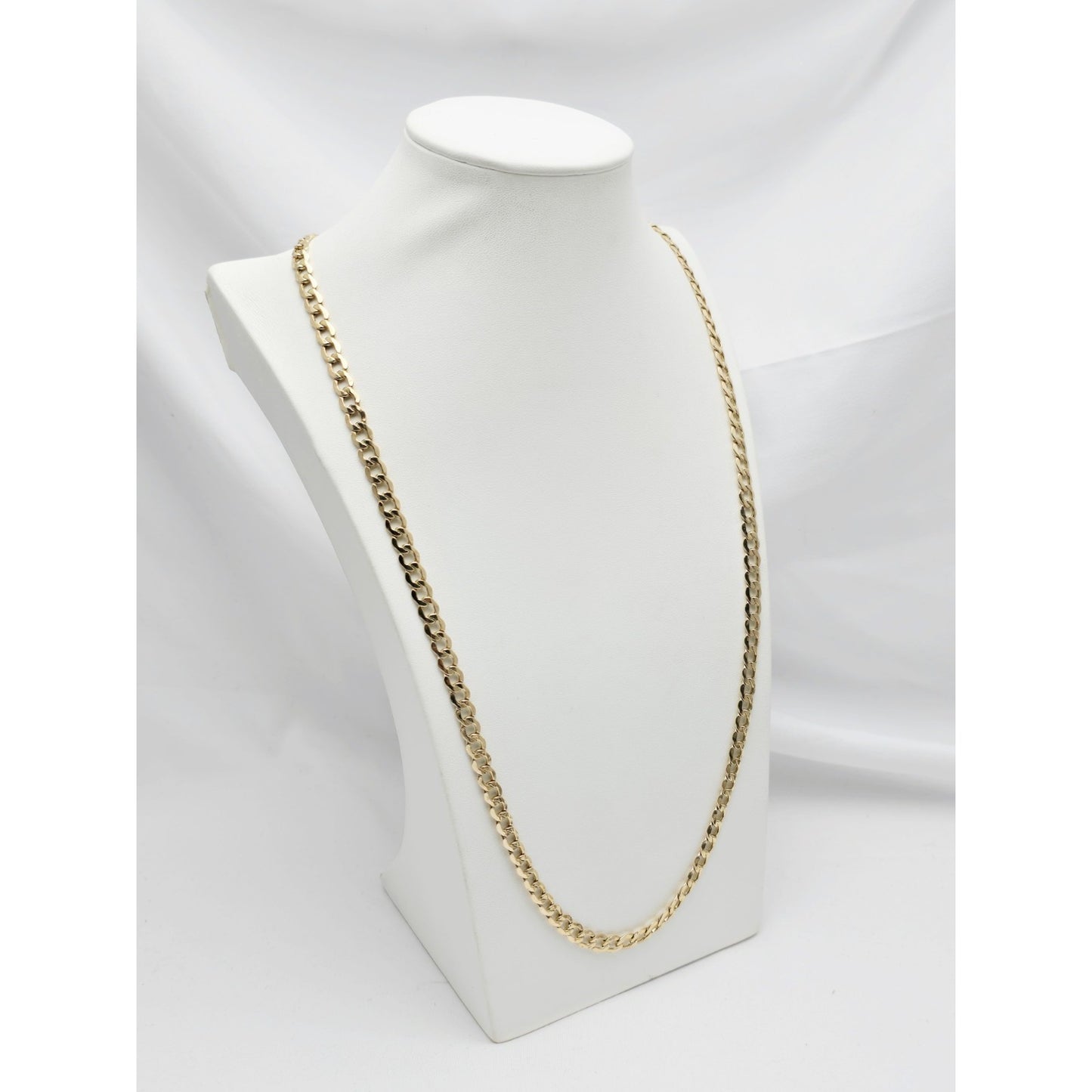 14K Yellow Gold Cuban Curb Link Chain Necklace
