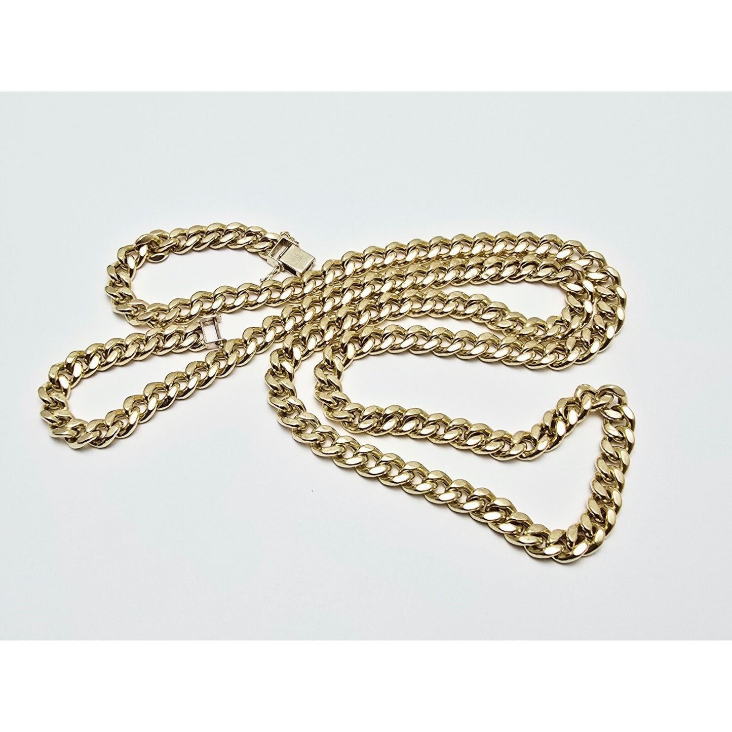 14K Yellow Gold Cuban Link Chain Necklace