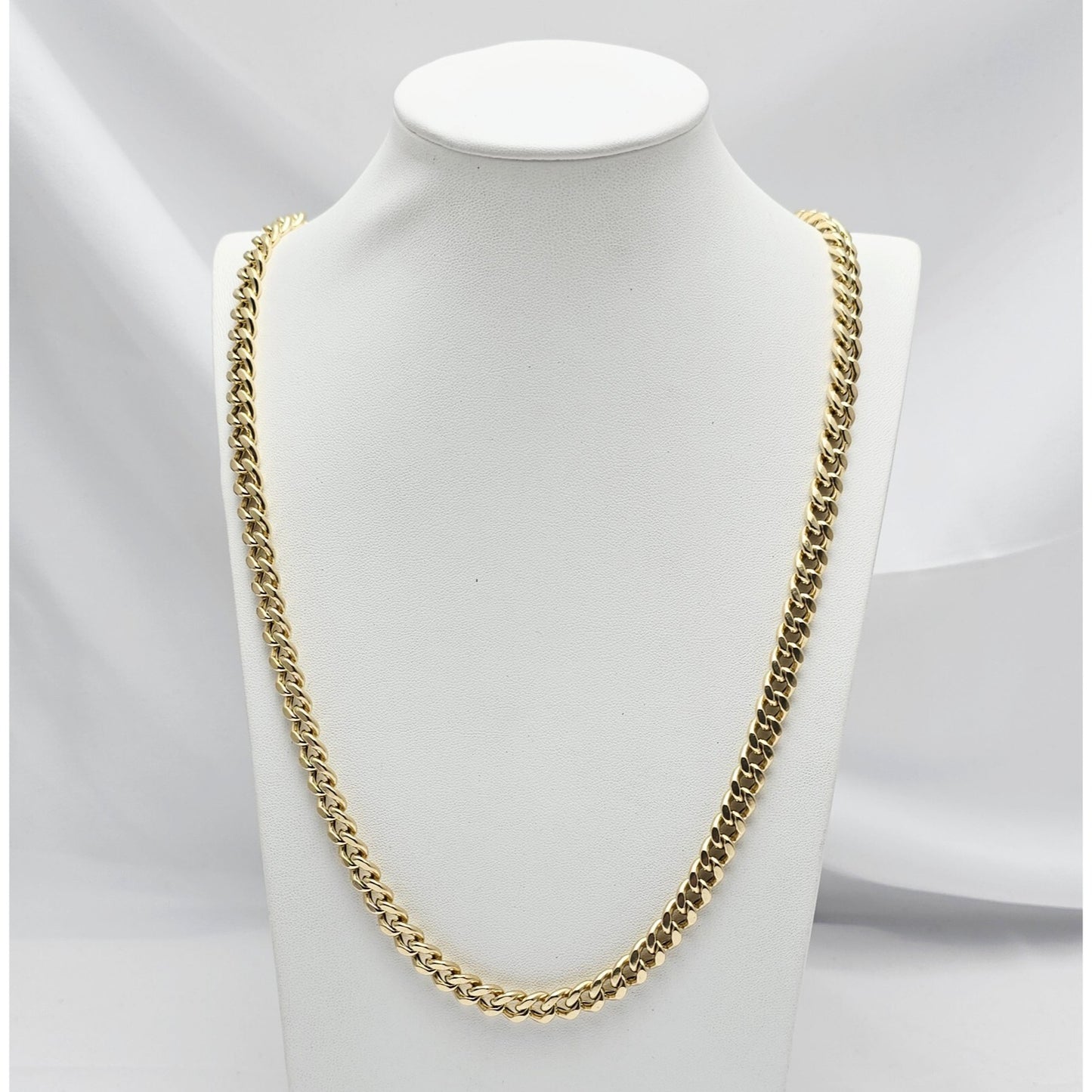 14K Yellow Gold Cuban Link Chain Necklace