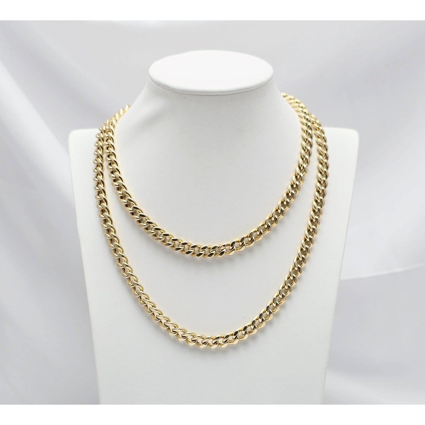 14K Yellow Gold Cuban Link Chain Necklace