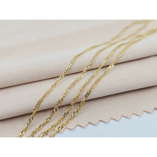 14K Yellow Gold Singapore Rope Chain Necklace