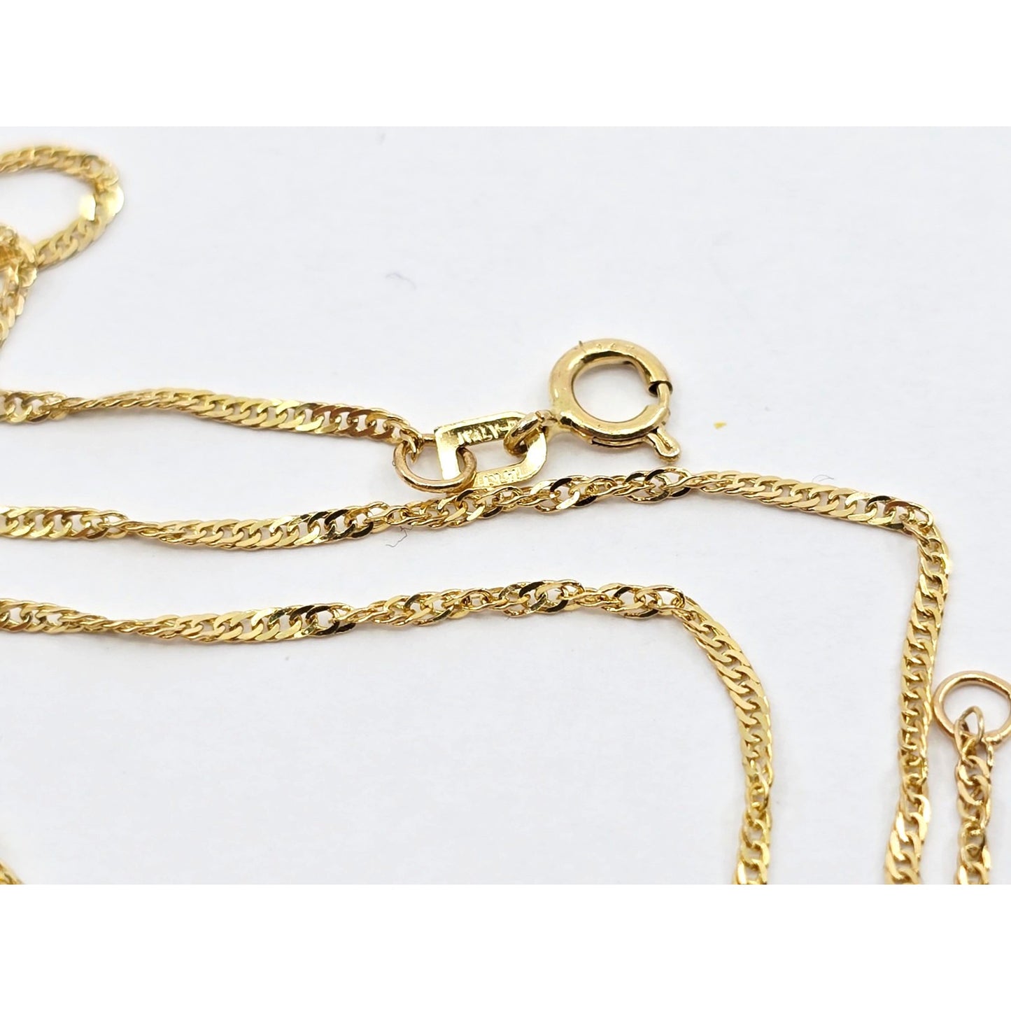14K Yellow Gold Singapore Rope Chain Necklace