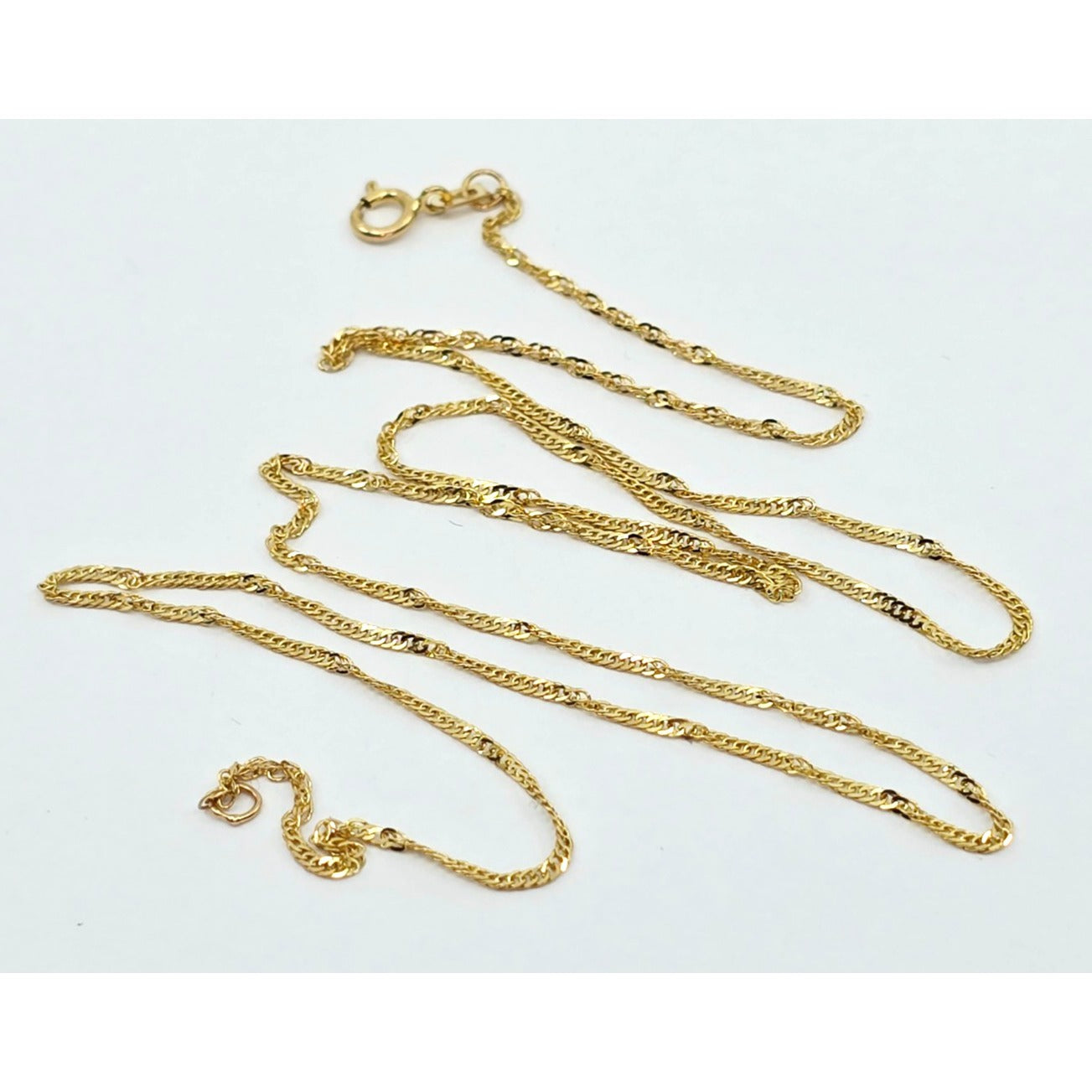 14K Yellow Gold Singapore Rope Chain Necklace