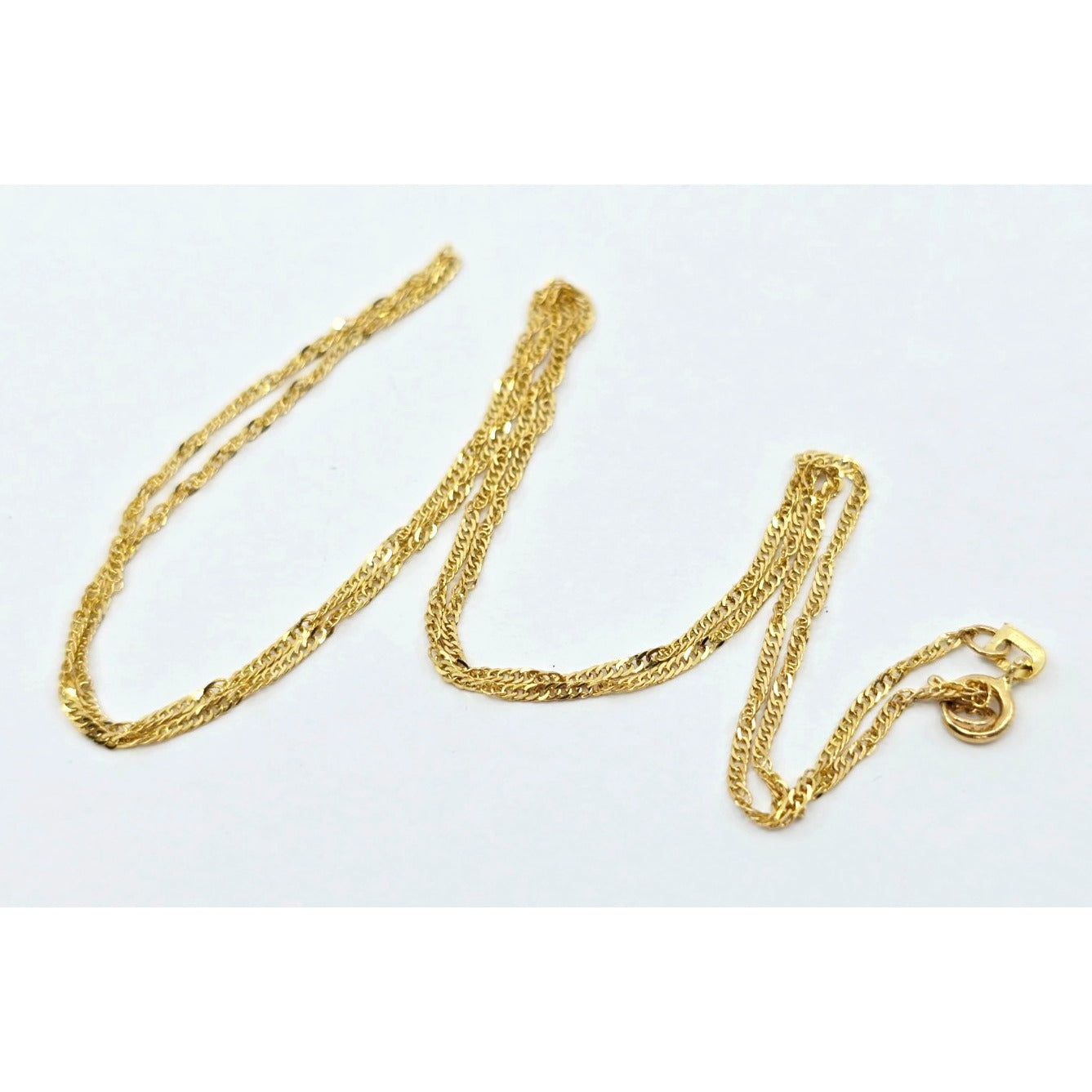 14K Yellow Gold Singapore Rope Chain Necklace