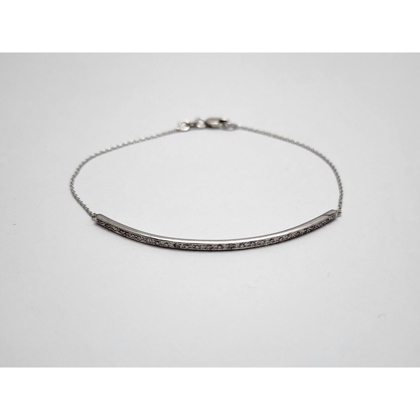 14K White Gold Diamond Link Bracelet