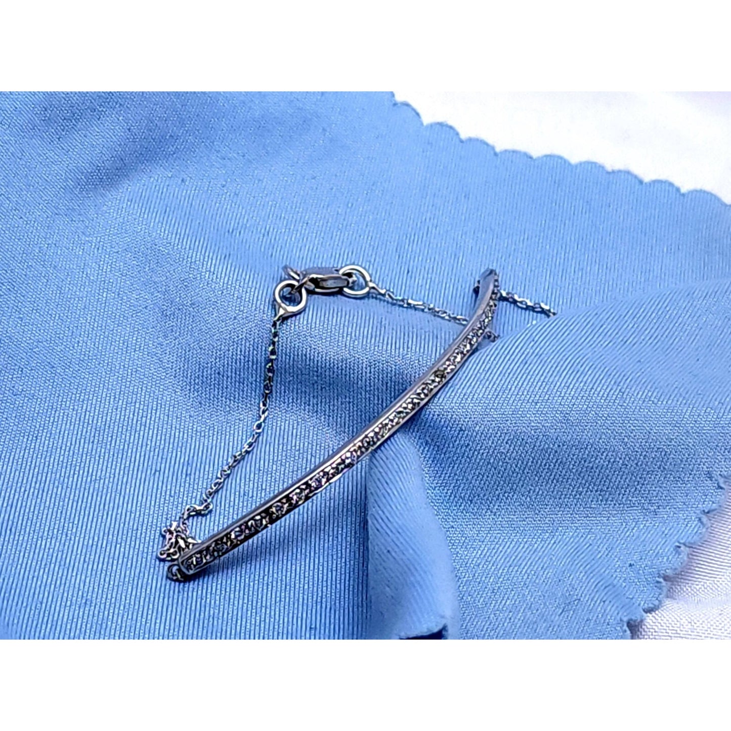 14K White Gold Diamond Link Bracelet