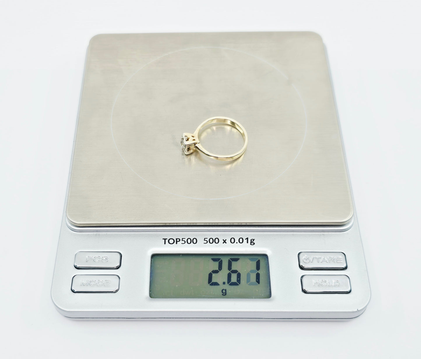 10K Two Tone Gold Solitaire Diamond Engagement Ring