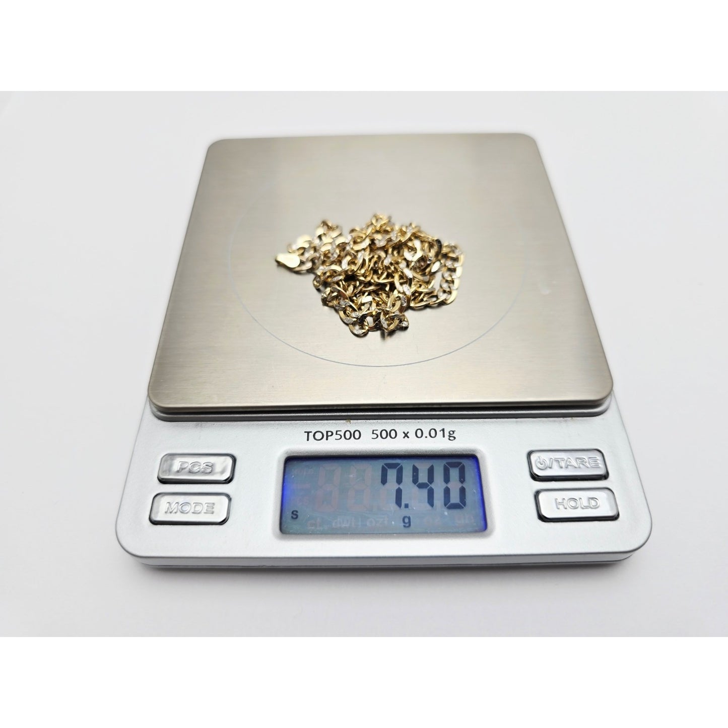 10K Two Tone Gold Diamond Cut Cuban Link Chain Necklace