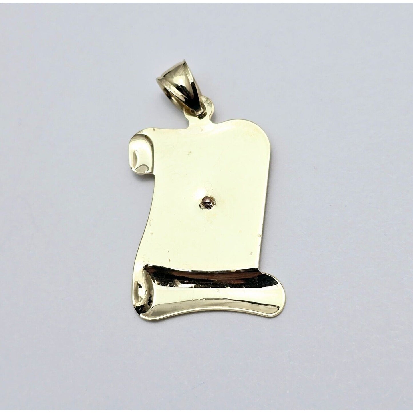 14K Two Tone Gold Religious Scroll Saint Mary Charm Pendant