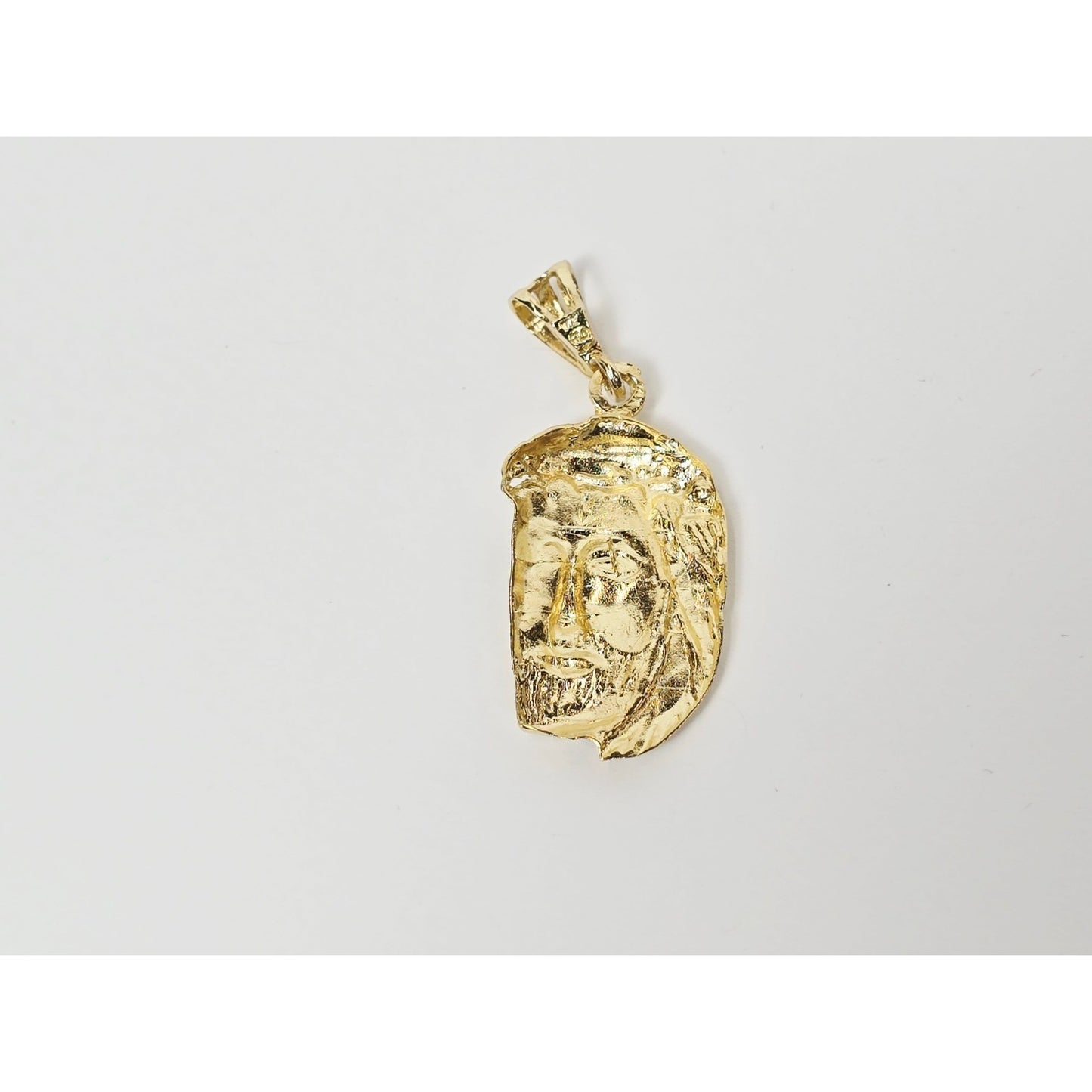 14K Yellow Gold Religious Jesus Head Charm Pendant