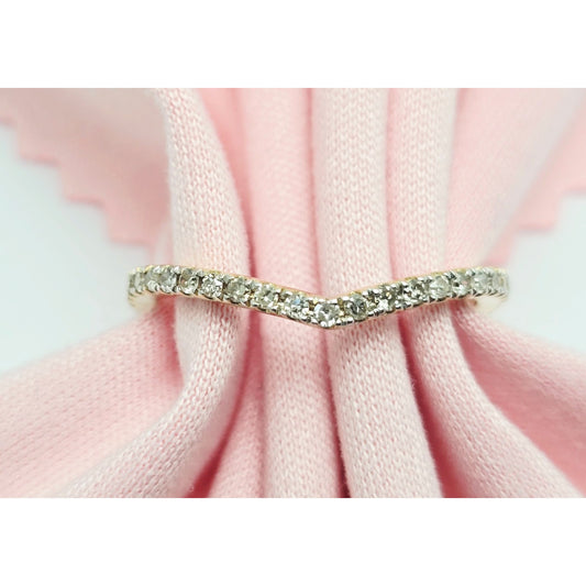 14K Yellow Gold V Shaped Diamond Ring