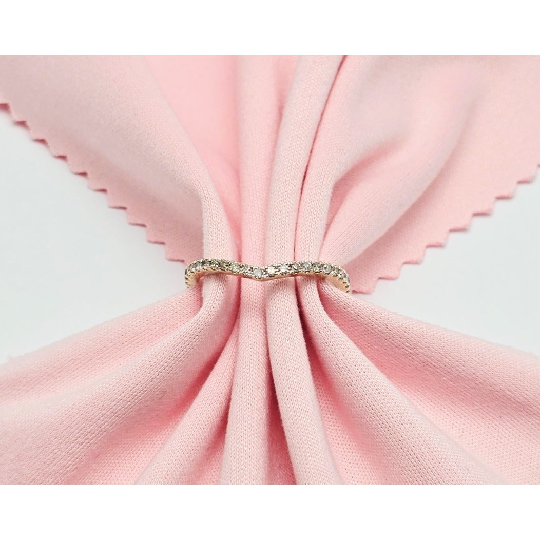 14K Yellow Gold V Shaped Diamond Ring