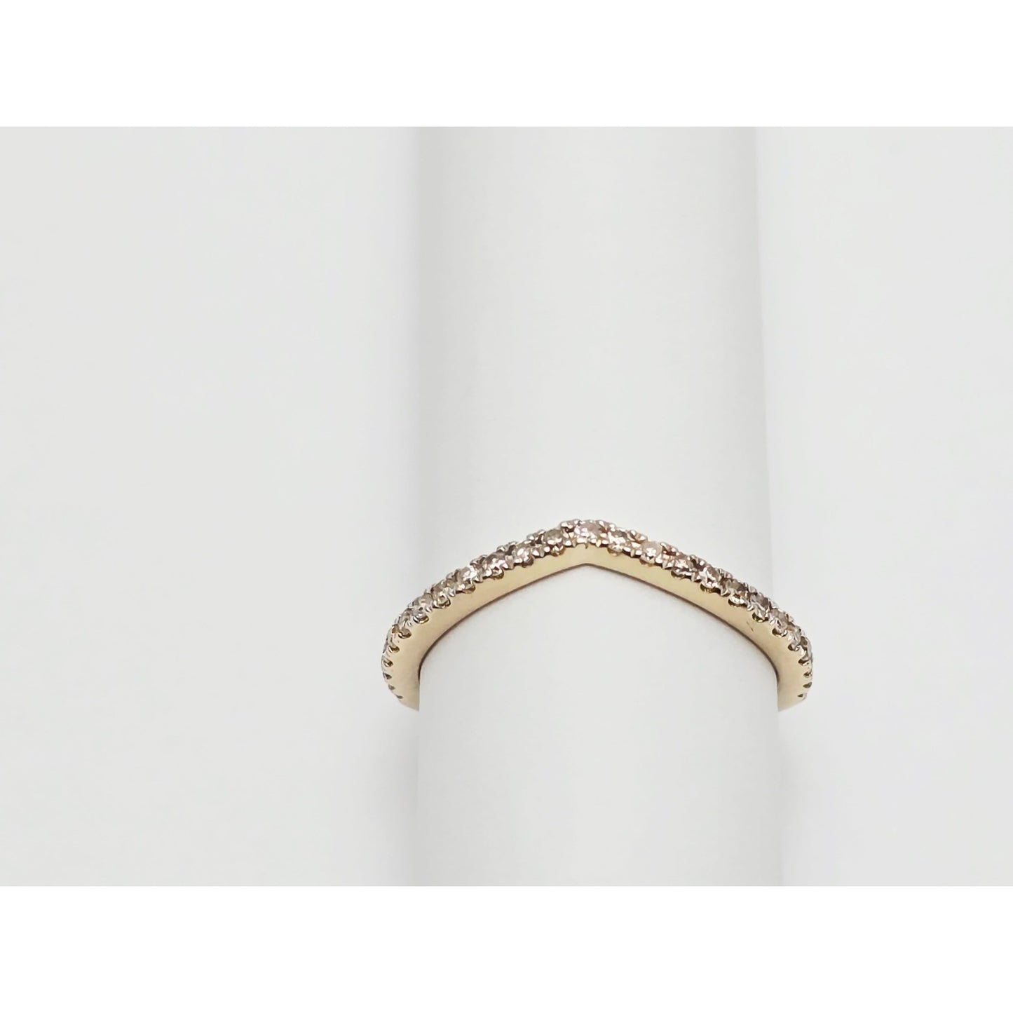 14K Yellow Gold V Shaped Diamond Ring