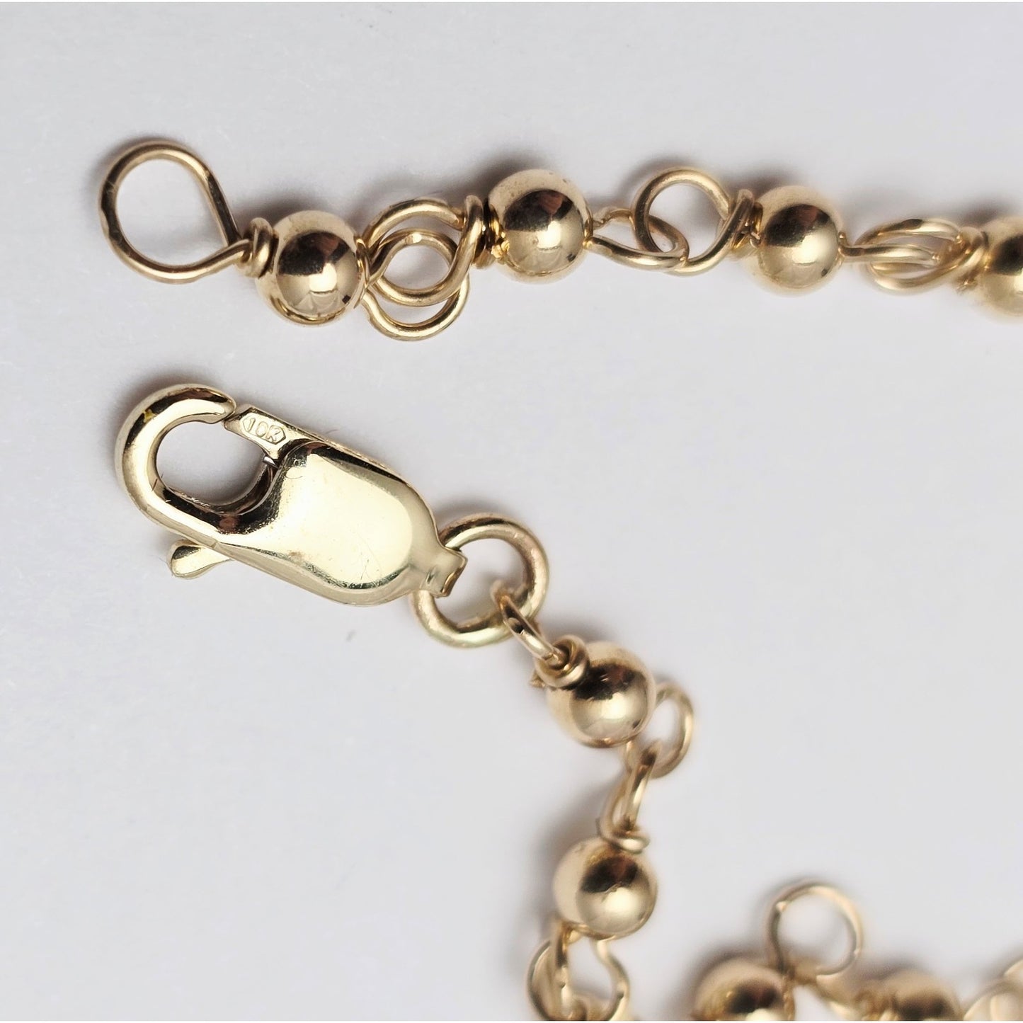 10K Yellow Gold Crystal Link Chain Necklace