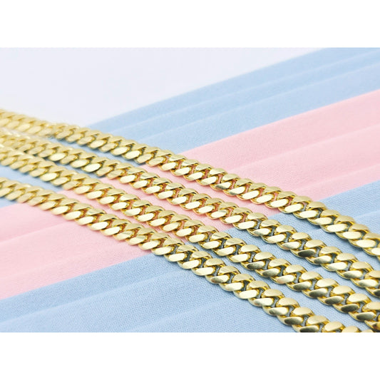14K Yellow Gold Cuban Curb Link Chain Necklace