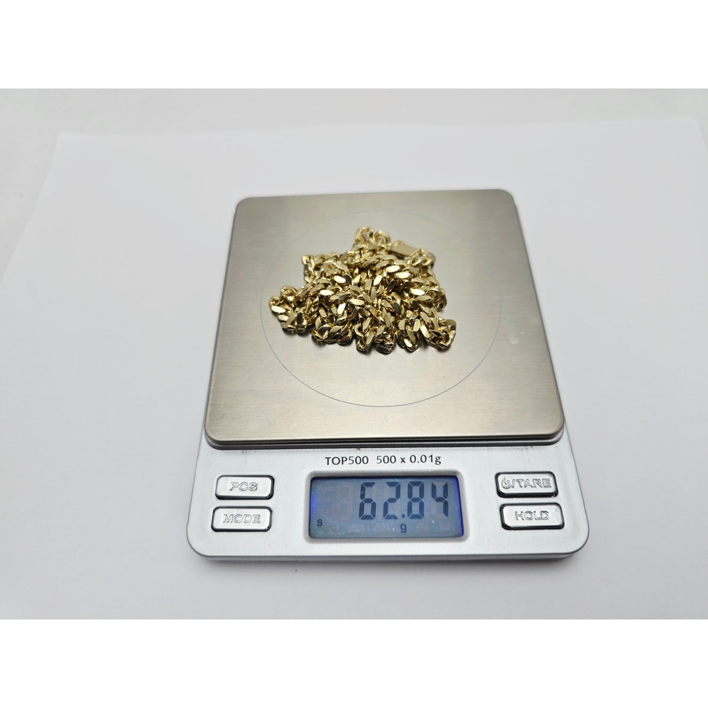 14K Yellow Gold Cuban Curb Link Chain Necklace