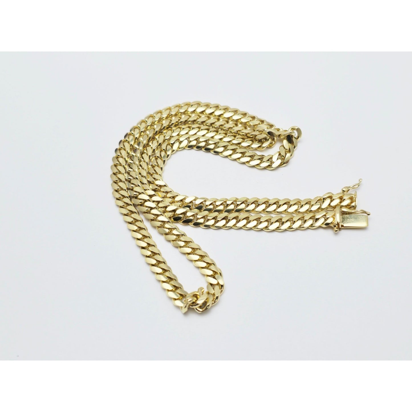 14K Yellow Gold Cuban Curb Link Chain Necklace