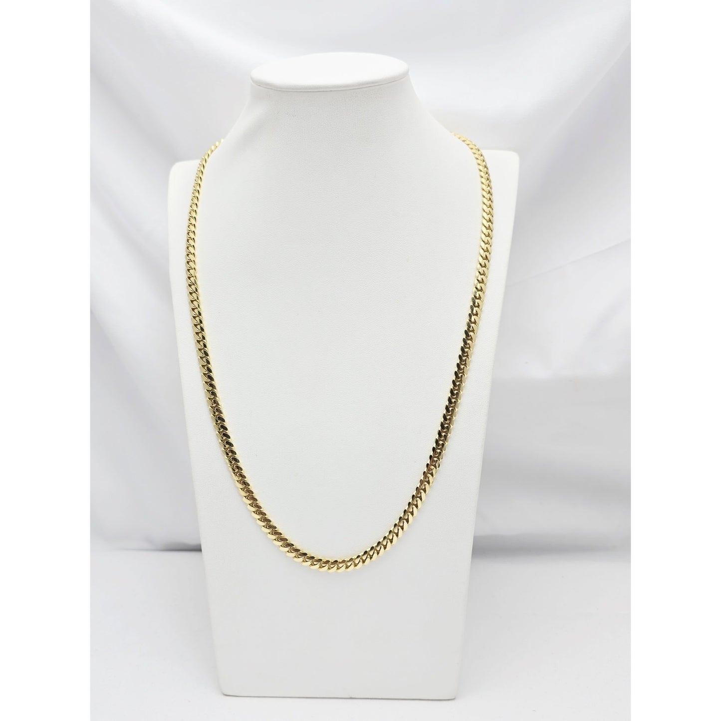 14K Yellow Gold Cuban Curb Link Chain Necklace