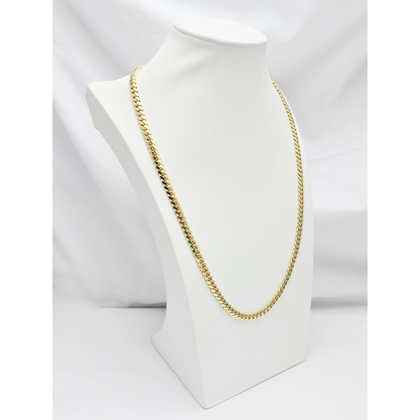 14K Yellow Gold Cuban Curb Link Chain Necklace
