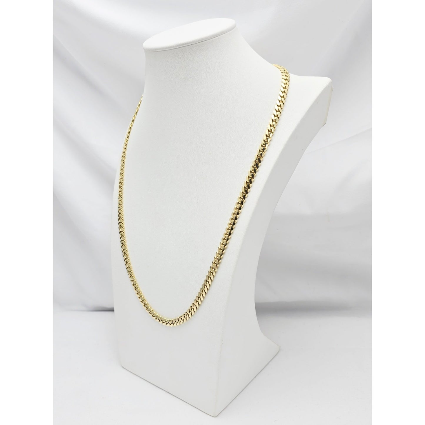 14K Yellow Gold Cuban Curb Link Chain Necklace