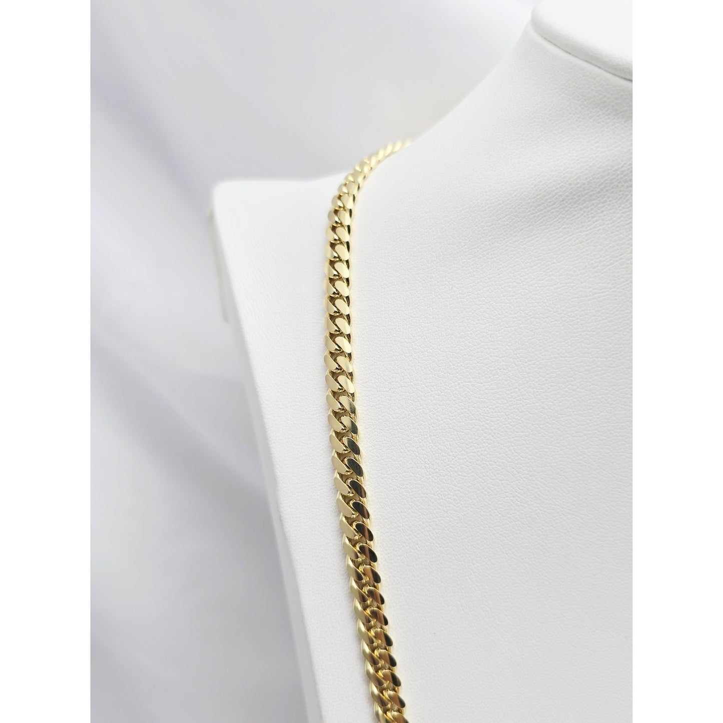14K Yellow Gold Cuban Curb Link Chain Necklace