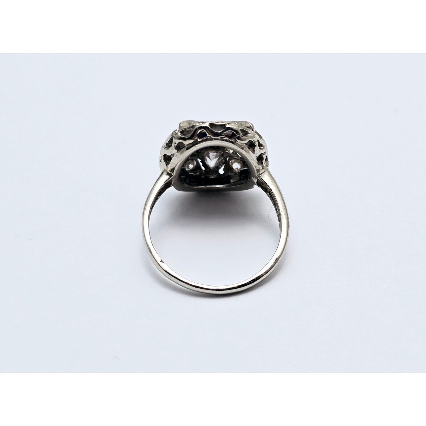 14K White Gold Eastern Star Diamond Ring