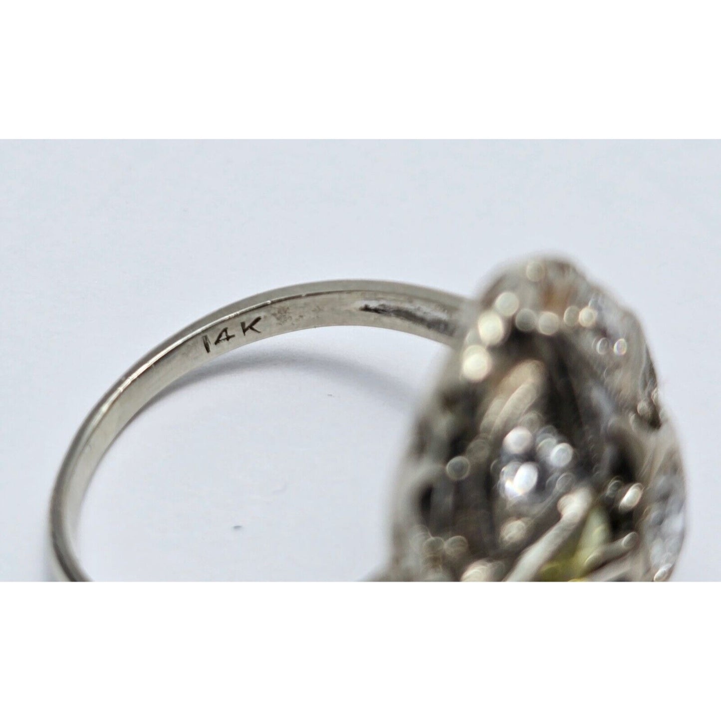 14K White Gold Eastern Star Diamond Ring