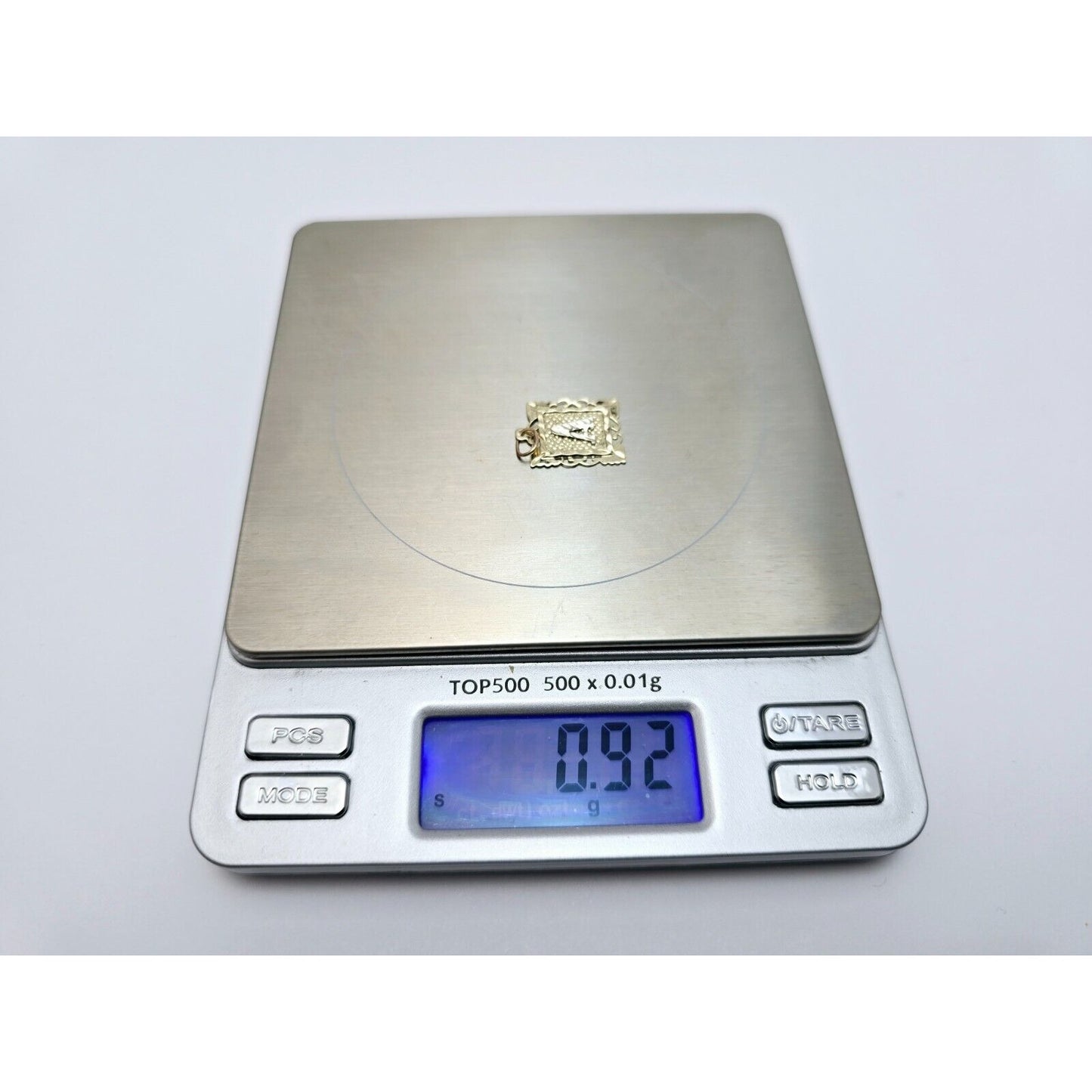 10K Two Tone Gold Initial Letter " A " Charm Pendant