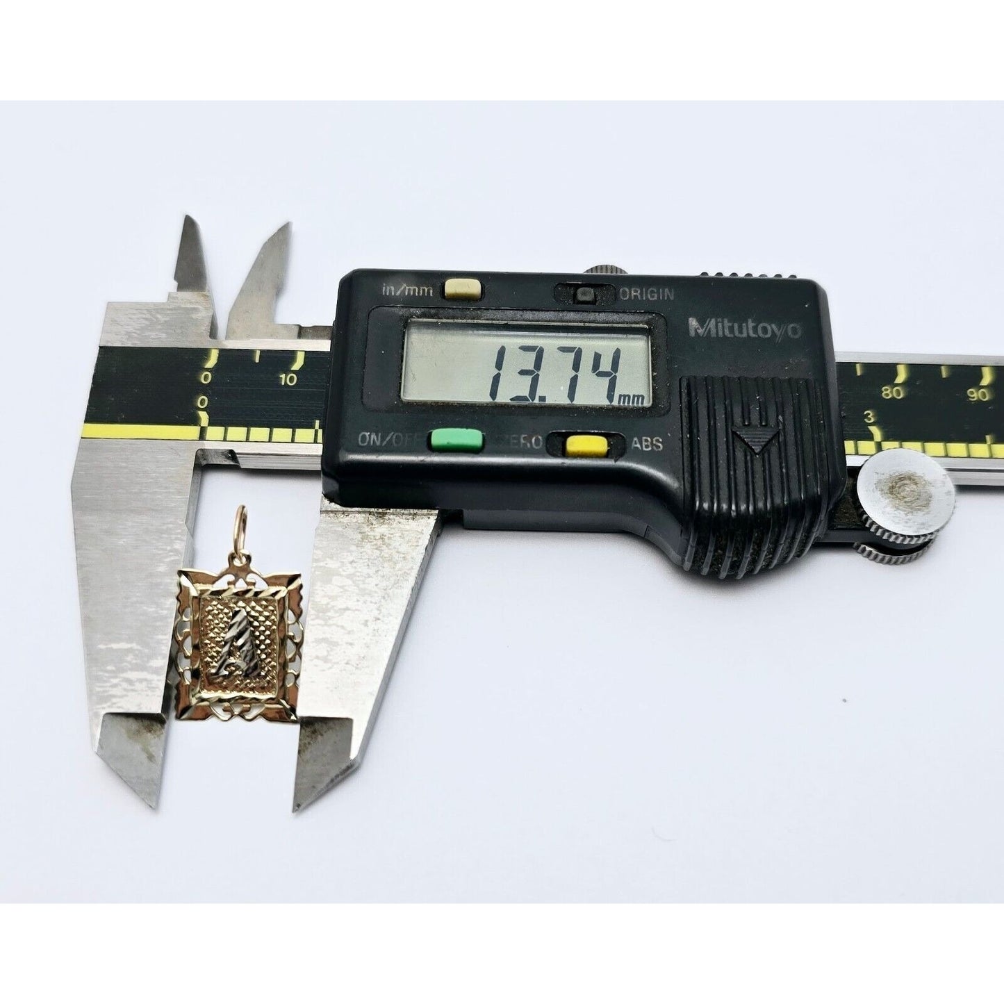 10K Two Tone Gold Initial Letter " A " Charm Pendant