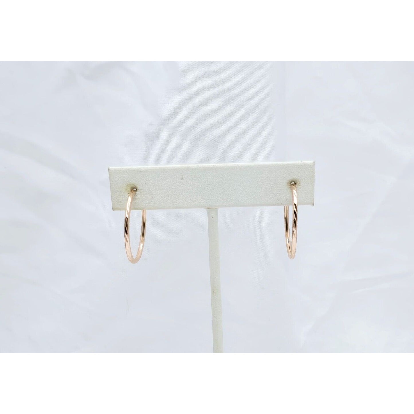 14K Rose Gold Diamond Cut Spiral Tube Hoop Earrings