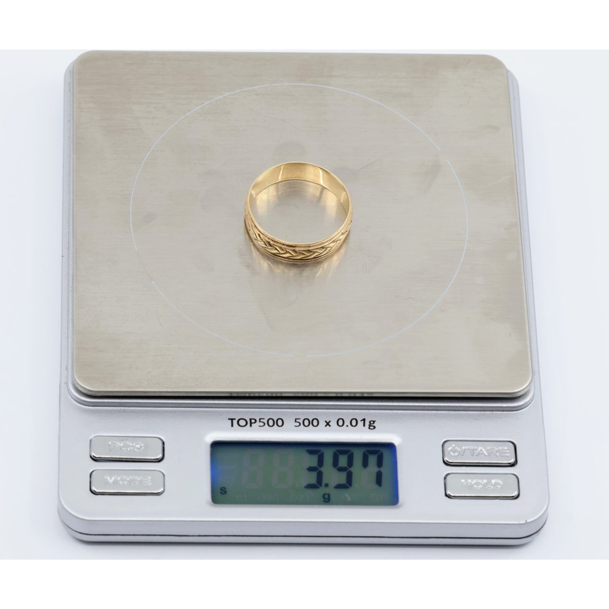 14K Yellow Gold Woven Braided Pattern Wedding Band Ring