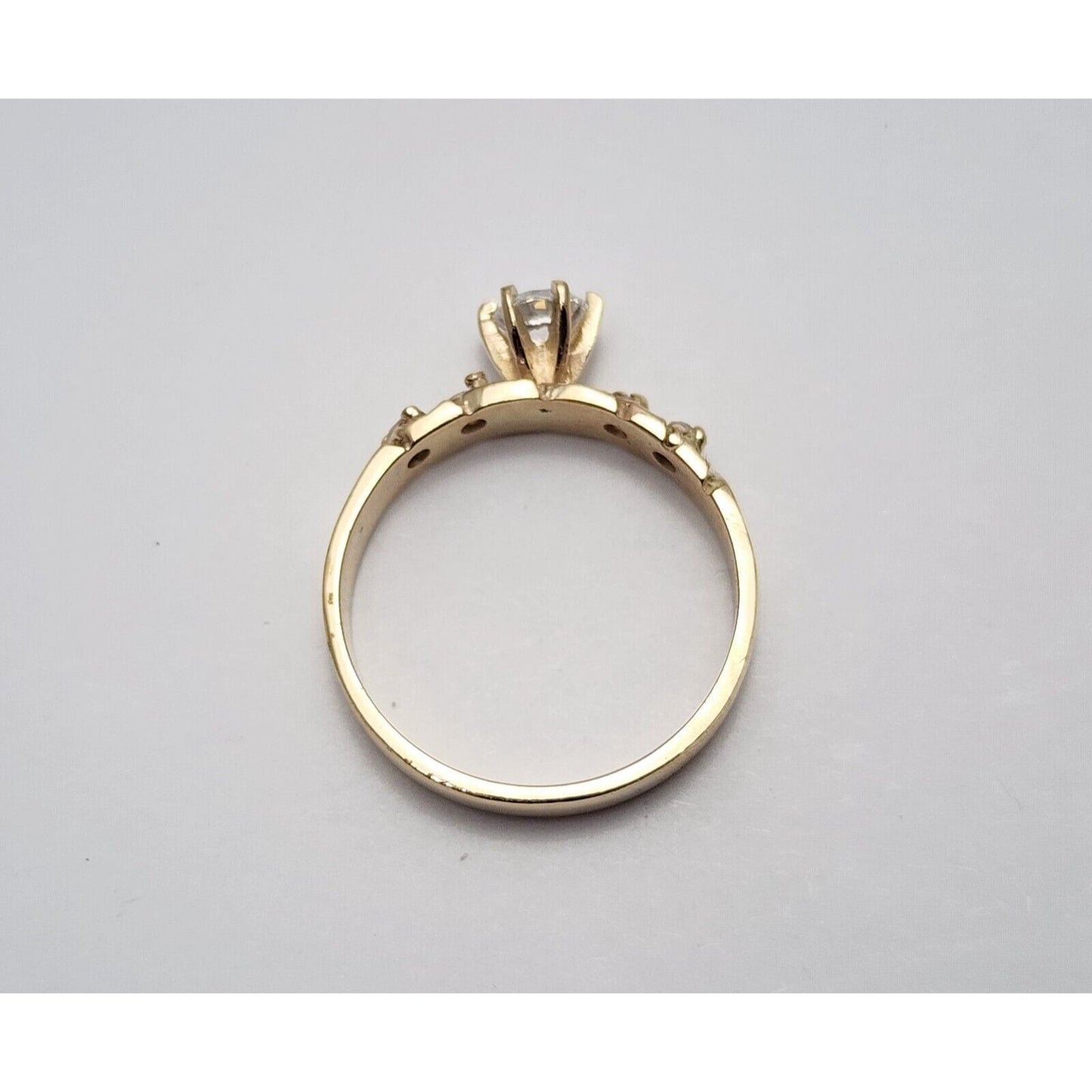 14K Yellow Gold Ladies Cubic Zirconia Engagement Ring