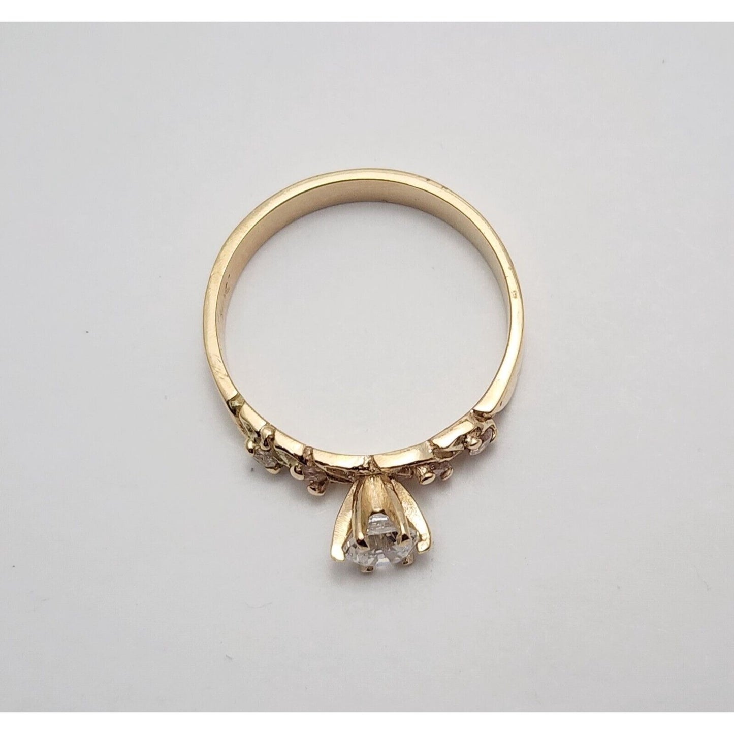 14K Yellow Gold Ladies Cubic Zirconia Engagement Ring